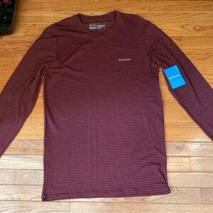 Columbia Men's Burgundy Striped Long Sleeve Tee